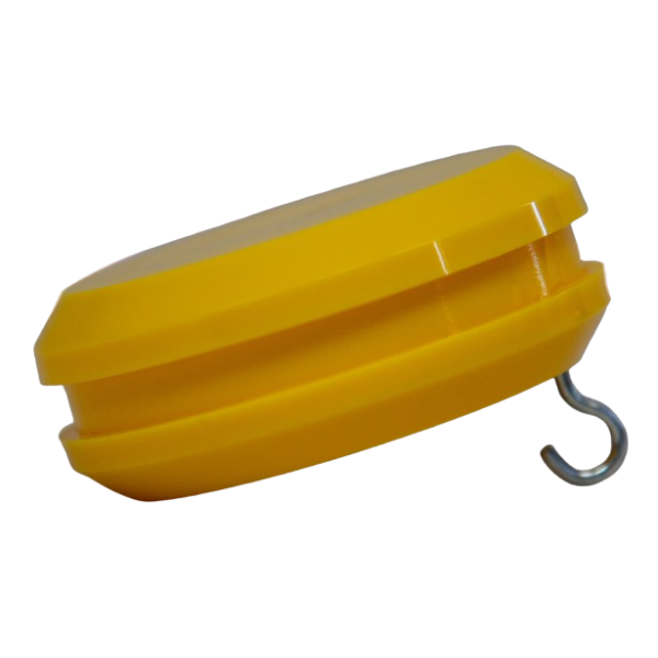 Kunststoffknopf gelb mit Haken für weißen Fahnenmast