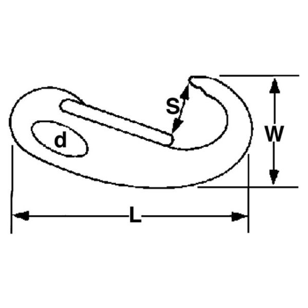 Klappenhaken mit Öse 50mm lose