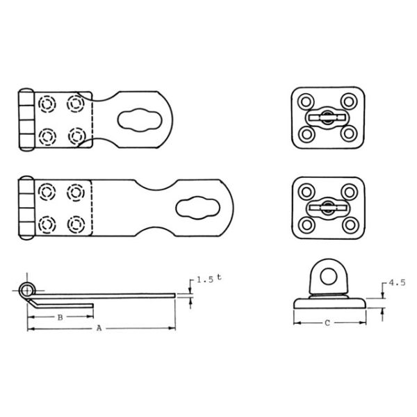 Stainless steel anti-theft clasp 64mm