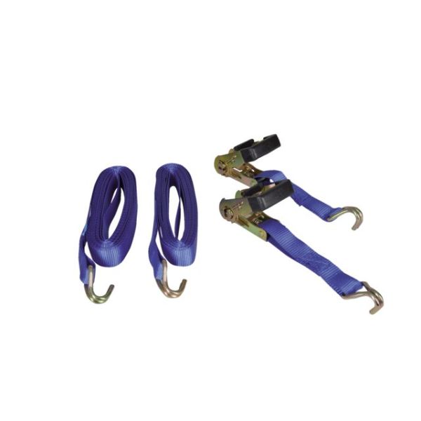 Lashing strap with ratchet buckle & J-hook 28mm 6.0m (2 pieces)