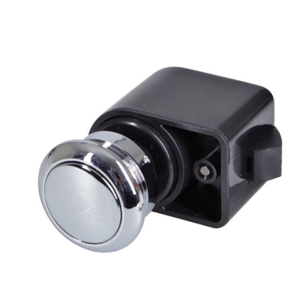 Push button round plastic chrome plated self-closing