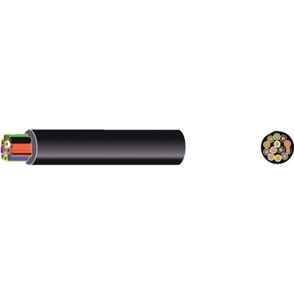 Round PVC cable black 13P> 8x1.50mm² + 5x2.5mm²
