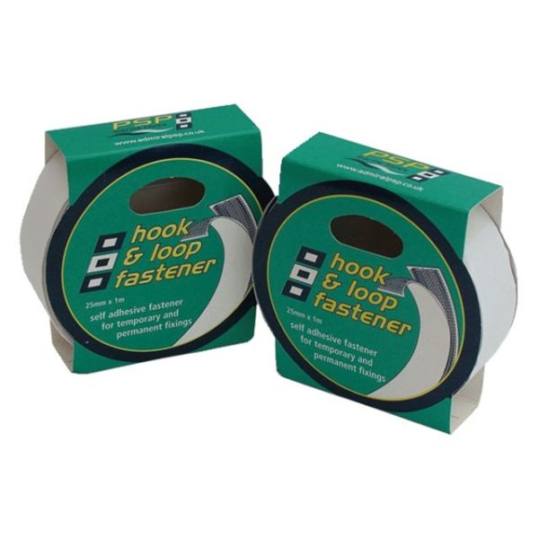 Hook & loop zelfklevend klittenbank zwart 25mm 1m