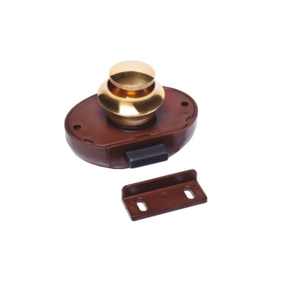Druckknopfschloss braune Tür 16mm