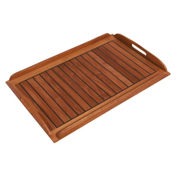 Teak caulked tray 58x38cm