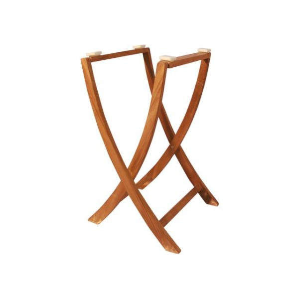 Folding teak table base