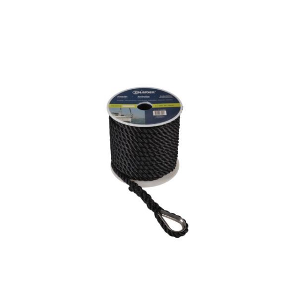 Anchor line polyester 10mm 20m black