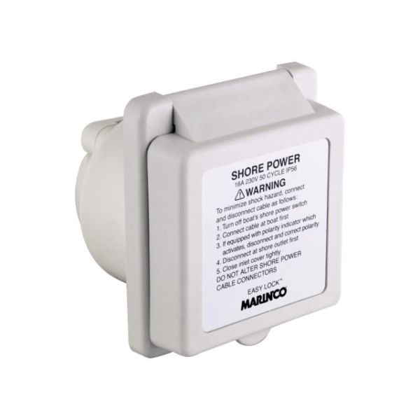 16A Inlet Easy Lock with Warning Label 230V