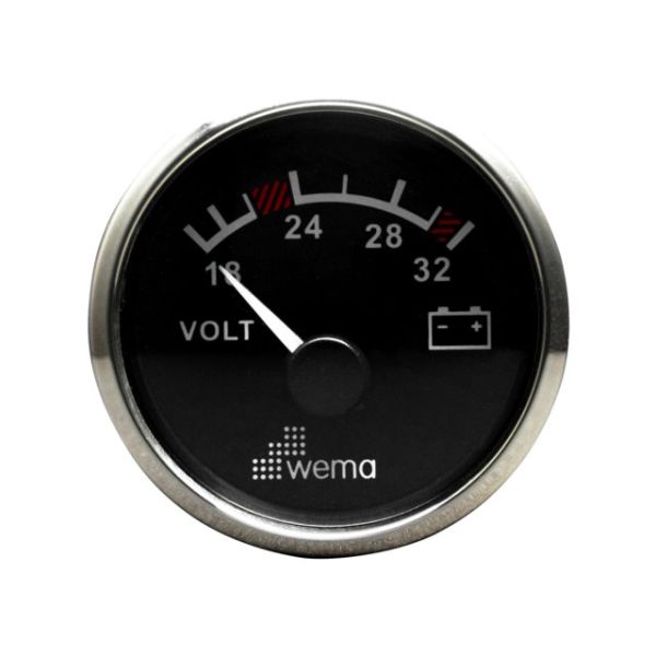 Silver Series Voltmeter 24V schwarz