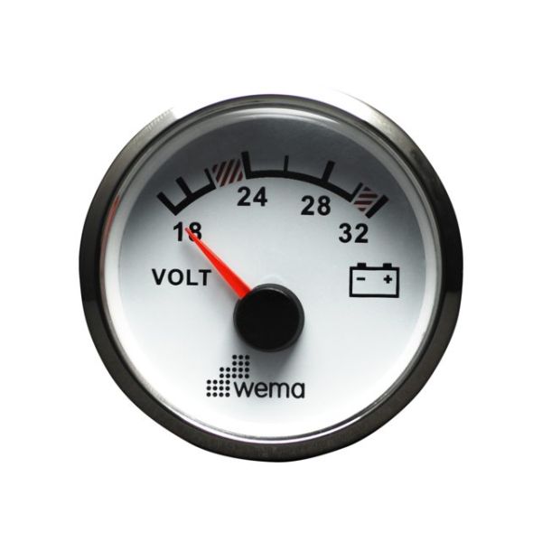 Silver Series Voltmeter 24V weiß