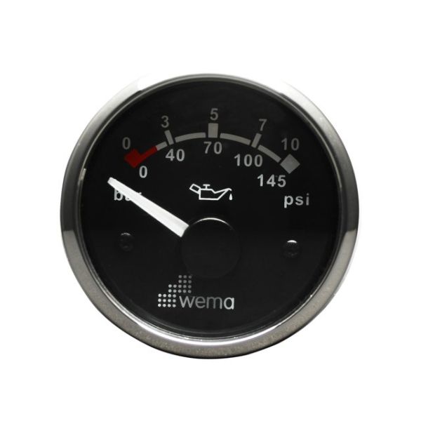 Silver Series Öldruckmesser schwarz 10bar