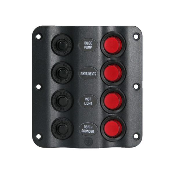 Schalterpanel Welle 4 Schalter 12V