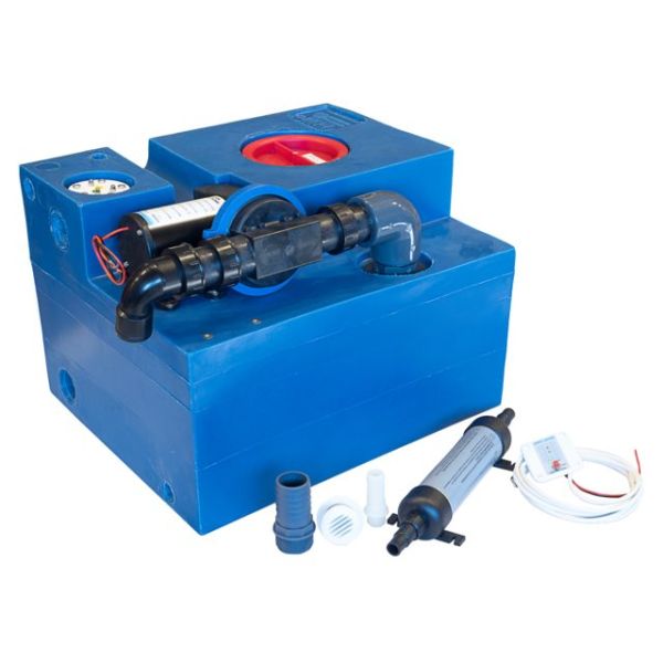 Waste water tank 47L complete with waste water pump 12V