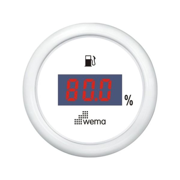 Fuel tank gauge digital 0-190 ohm white
