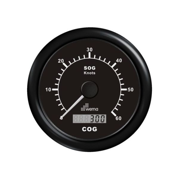 º GPS speedometer 0-60 kn zwart incl. antenne