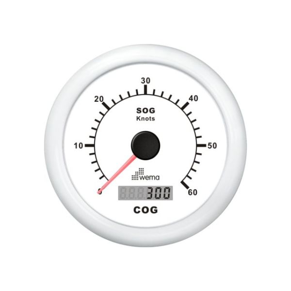 º GPS speedometer 0-6 0kn white incl. antenna
