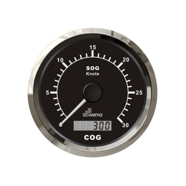 º Silver series GPS speedometer 0-30 kn black incl. antenna