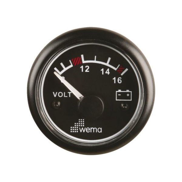 Voltmeter 12V black