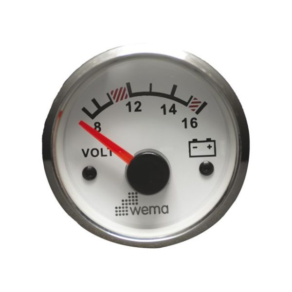 Silver Series Voltmeter 12V weiß
