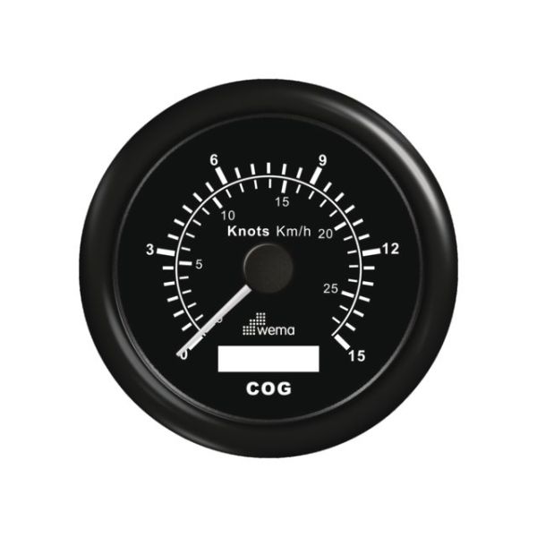 GPS speedometer black 15kn/27km