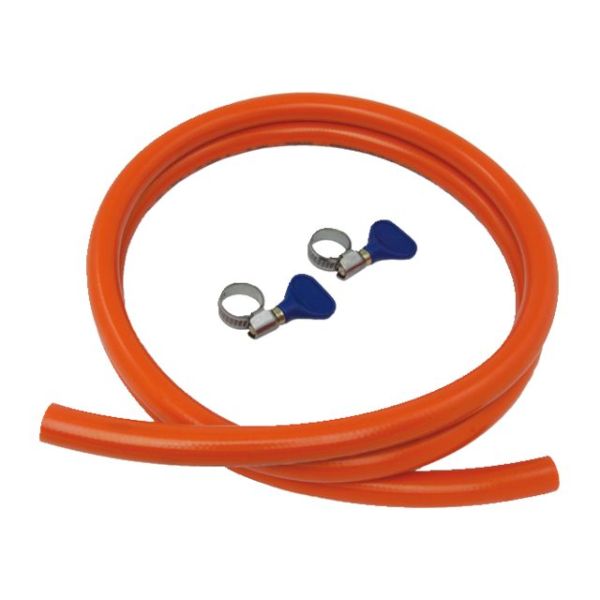 Gasschlauch Thermoplast 8x15mm 10bar 100cm mit 2 Edelstahlschellen