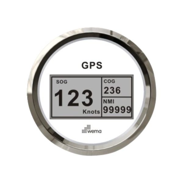 Silver series GPS speedometer digital white