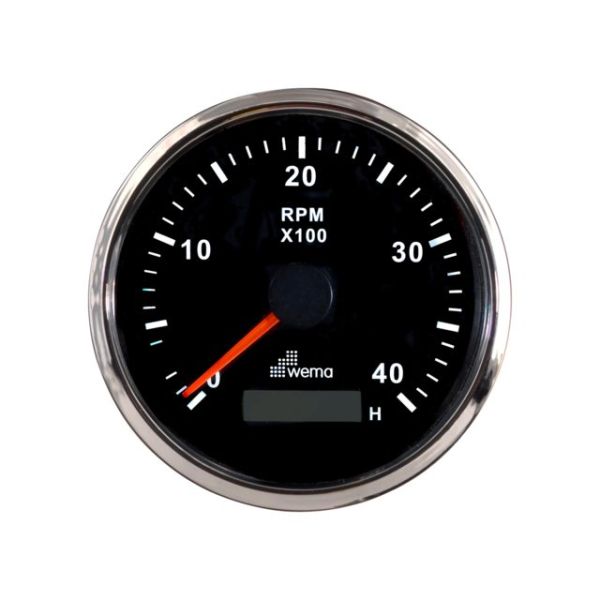 Silver series Tachometer 4000/U black
