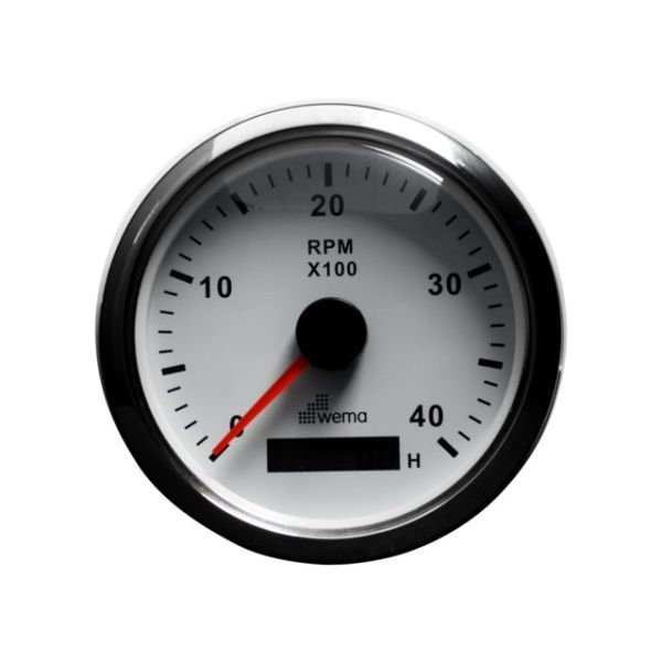 Silver Series Drehzahlmesser 4000/U weiß