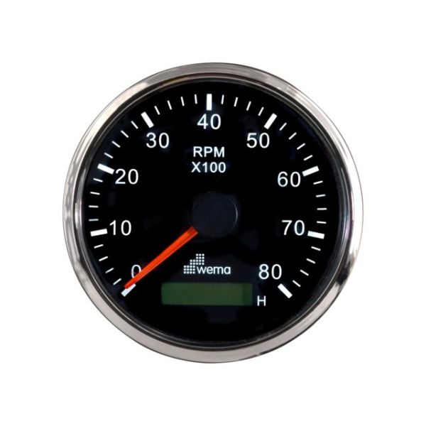 Silver series Tachometer 8000/U black