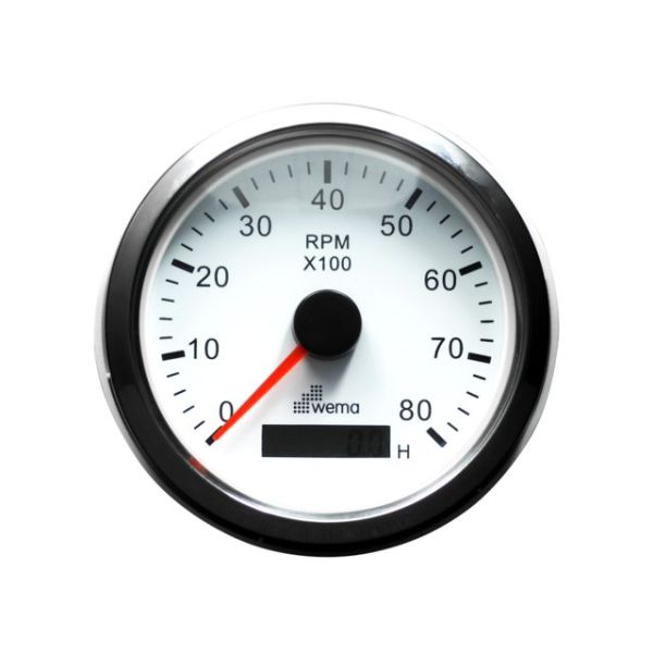 Silver Series Drehzahlmesser 8000/U weiß