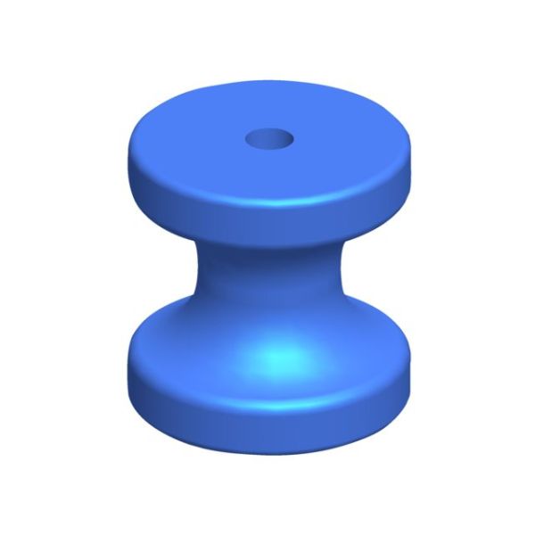 Bow roller PU L75mm Ø75mm shaft 16mm