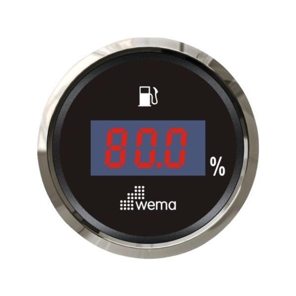 Fuel tank gauge digital 0-190 ohm black silverline