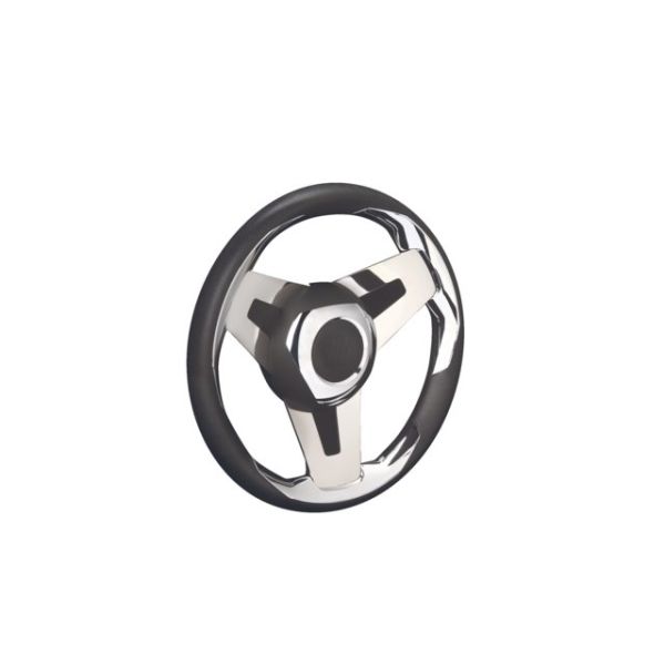 Loredan stuurwiel zwart/rvs spaken 350mm