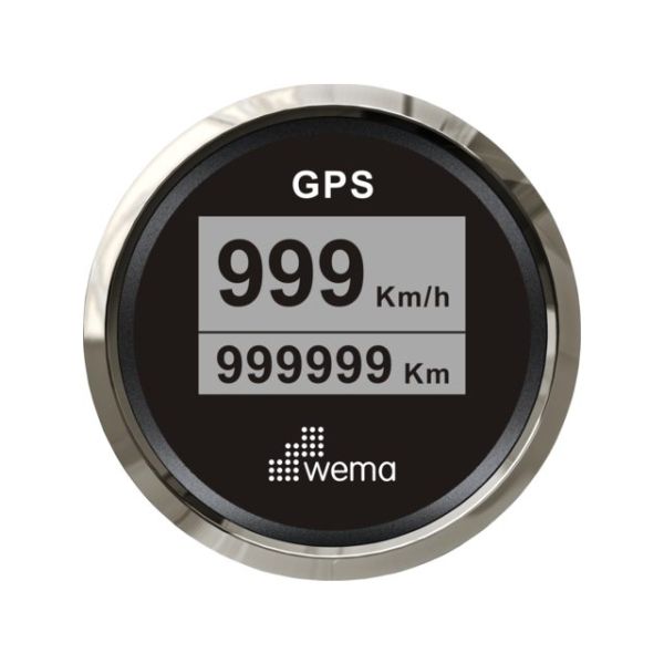 Silver series GPS speedometer digital 52mm black