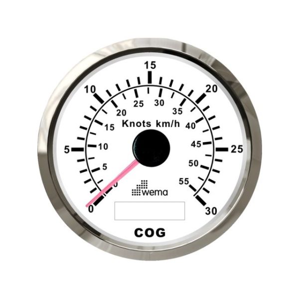 Silver Series GPS Tacho weiß 30kn/54km